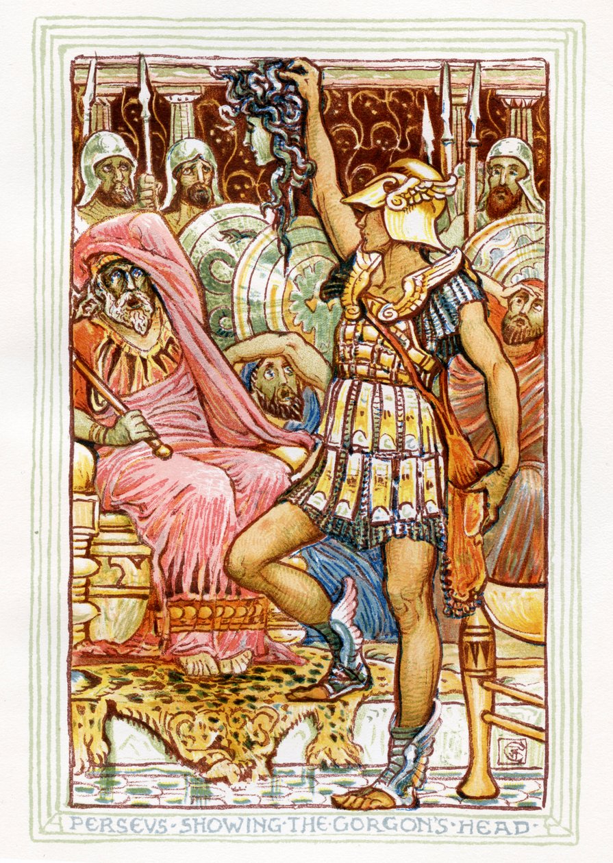 Perseo mostrando la cabeza de Medusa de Walter Crane