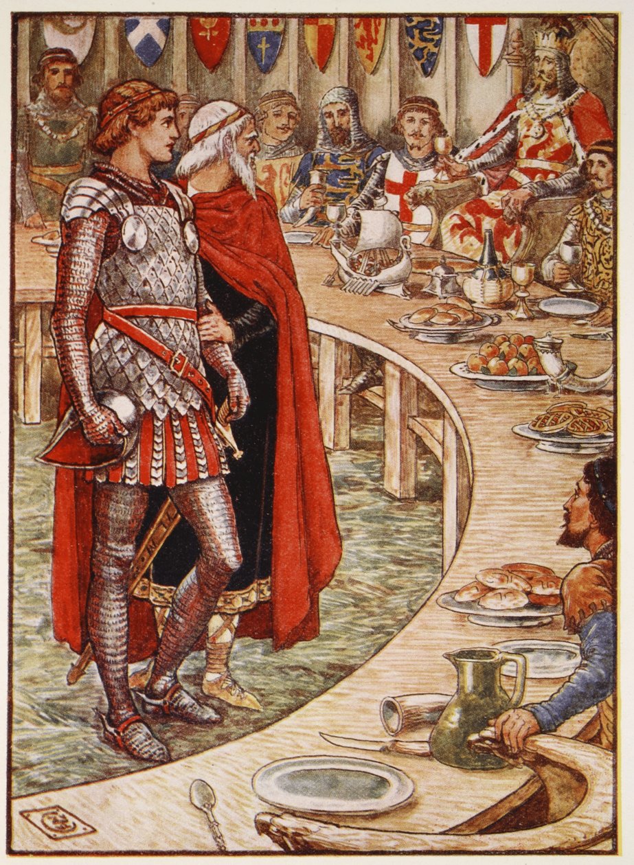 Sir Galahad es llevado a la Corte del Rey Arturo, de 
