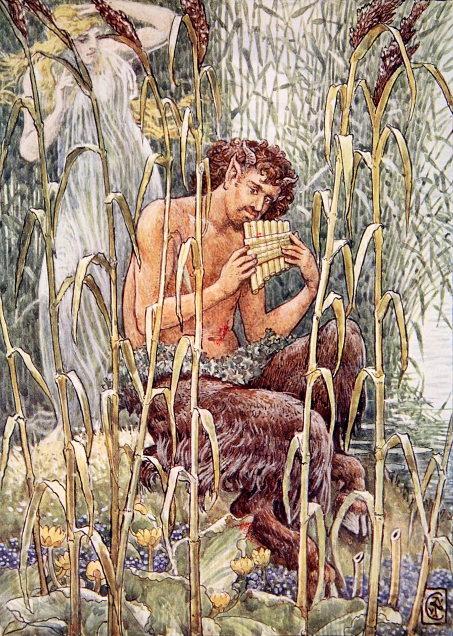 Dulce, dulce penetrante era la música de la flauta de Pan, ilustración de 
