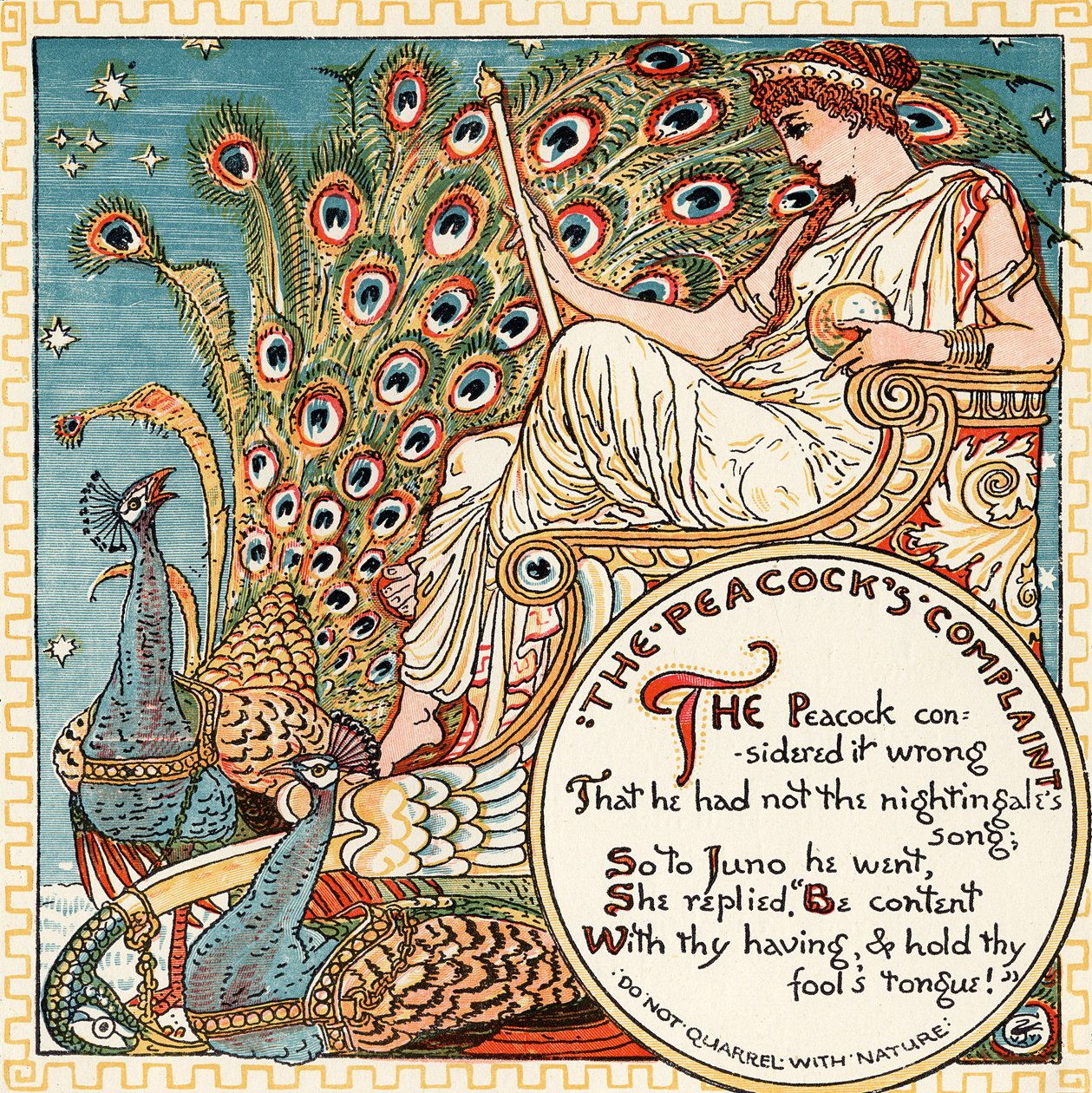 La queja del pavo real, ilustración de 