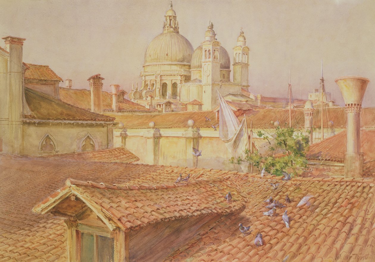 Desde la ventana del artista mirando hacia Santa Maria Della Salute, Venecia de Walter Frederick Roofe Tyndale