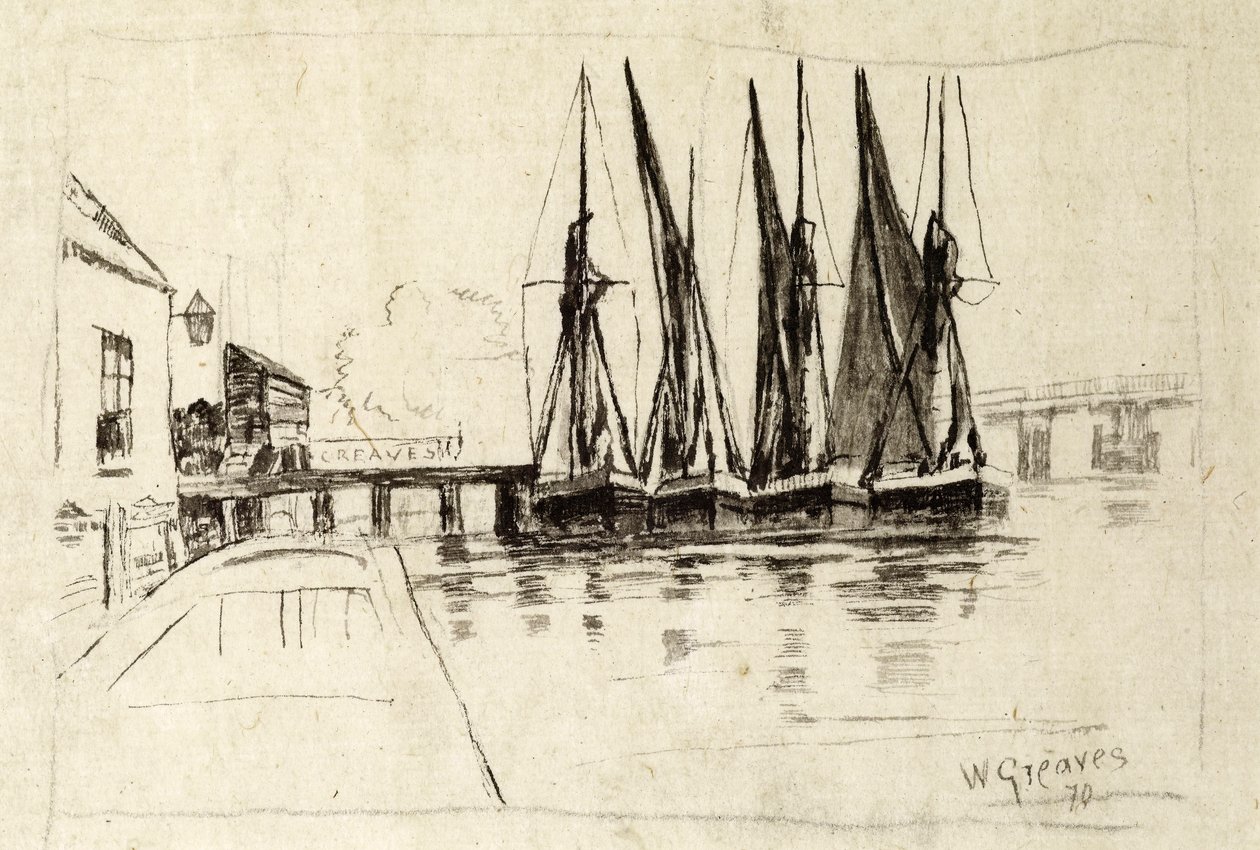 Astillero de Greaves, Lindsay Wharf, Chelsea, 1870 de Walter Greaves