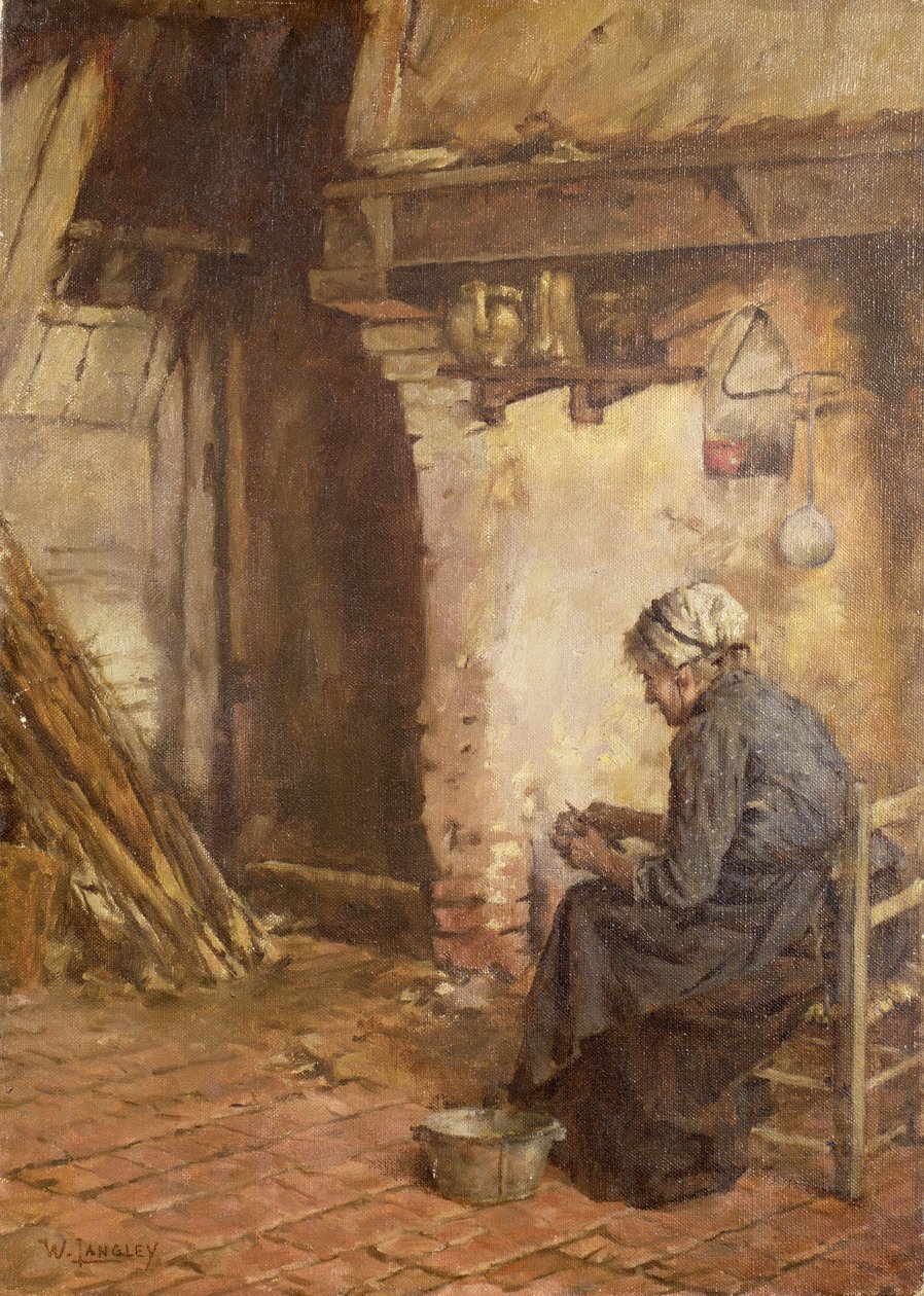 Anciana pelando patatas de Walter Langley