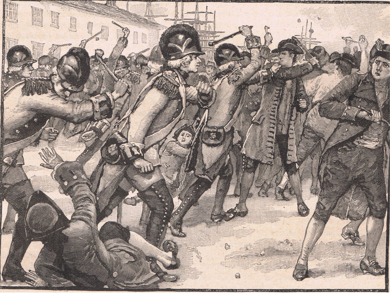 Altercado en Boston entre los soldados y los fabricantes de cuerdas, 1770 de Walter Paget