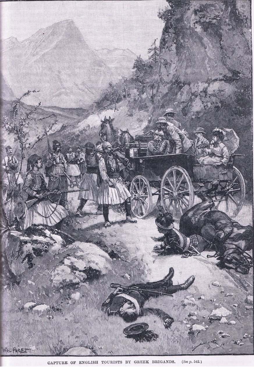Captura de turistas ingleses por bandidos griegos de Walter Paget