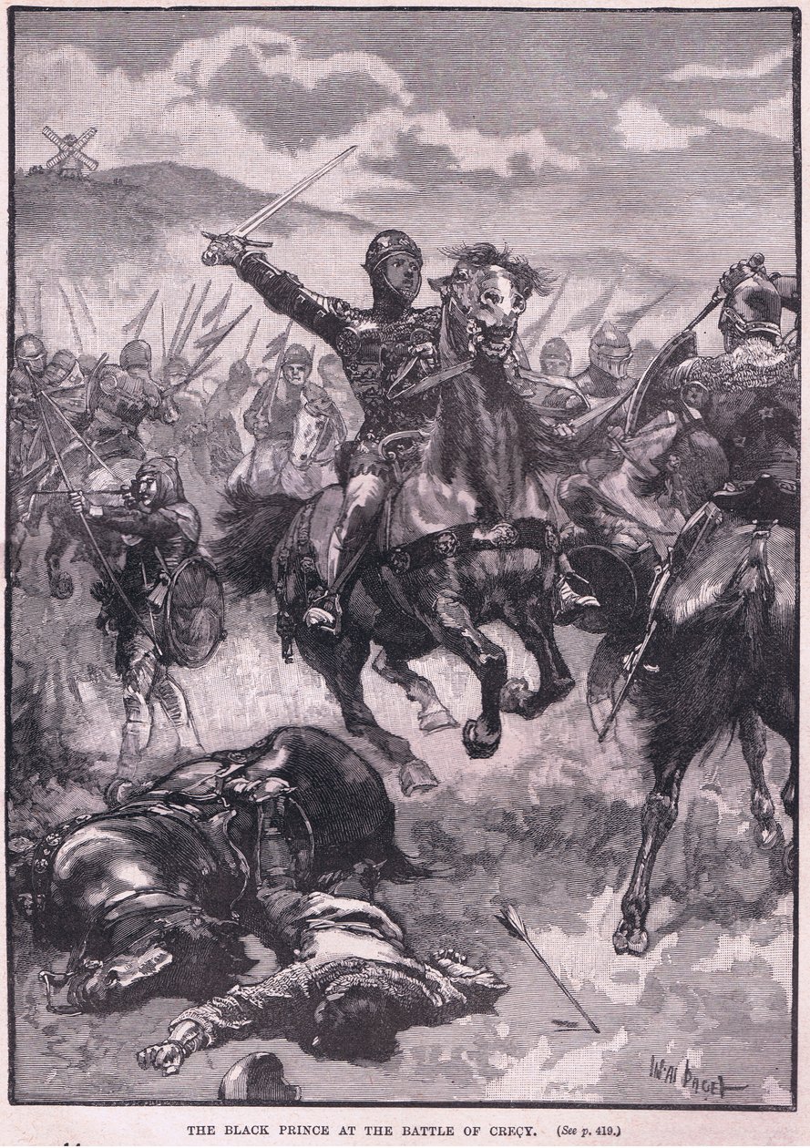El Príncipe Negro en la Batalla de Crécy AD 1346 de Walter Paget