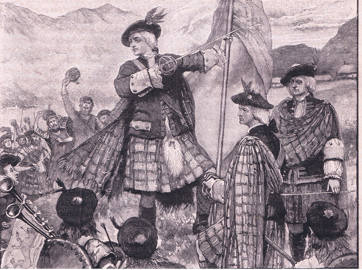 El Conde de Mar levantando el estandarte del Pretendiente AD 1715 de Walter Paget