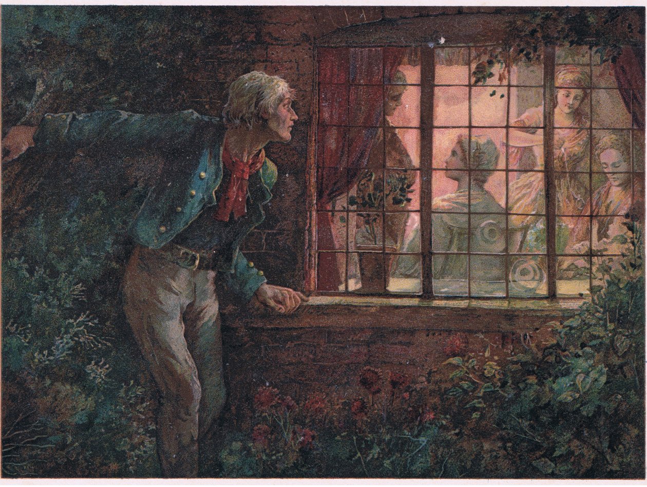 El regreso de Enoch Arden, ilustración de Tennyson Pictures publicada por E P Dutton & Co, c.1900 de Walter Paget