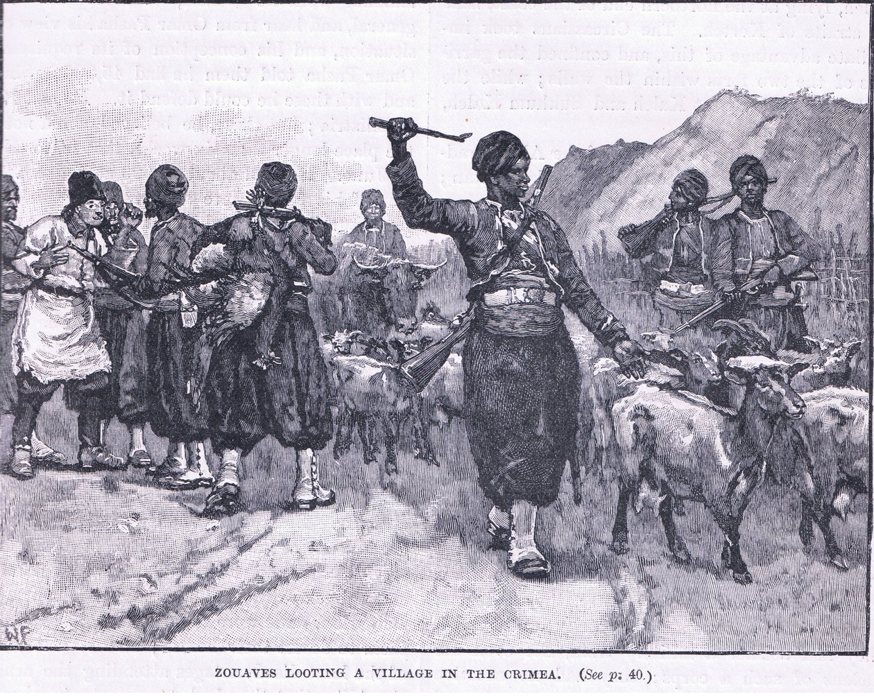 Zouaves saqueando un pueblo en Crimea 1854 d.C. de Walter Paget