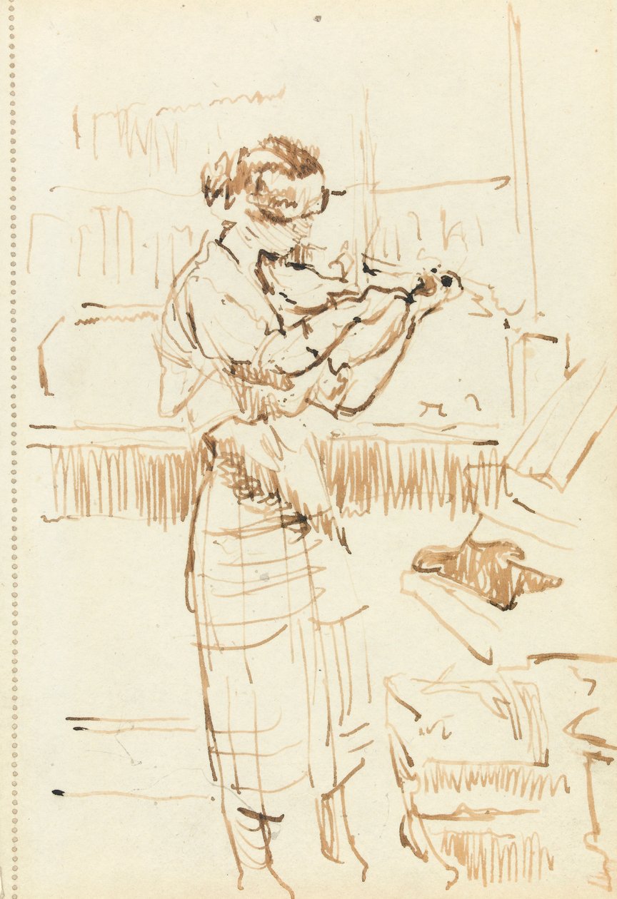 Niña tocando un violín de Walter Richard Sickert