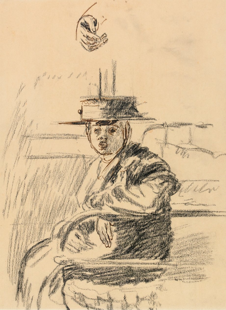 Mujer sentada con un sombrero de paja de Walter Richard Sickert