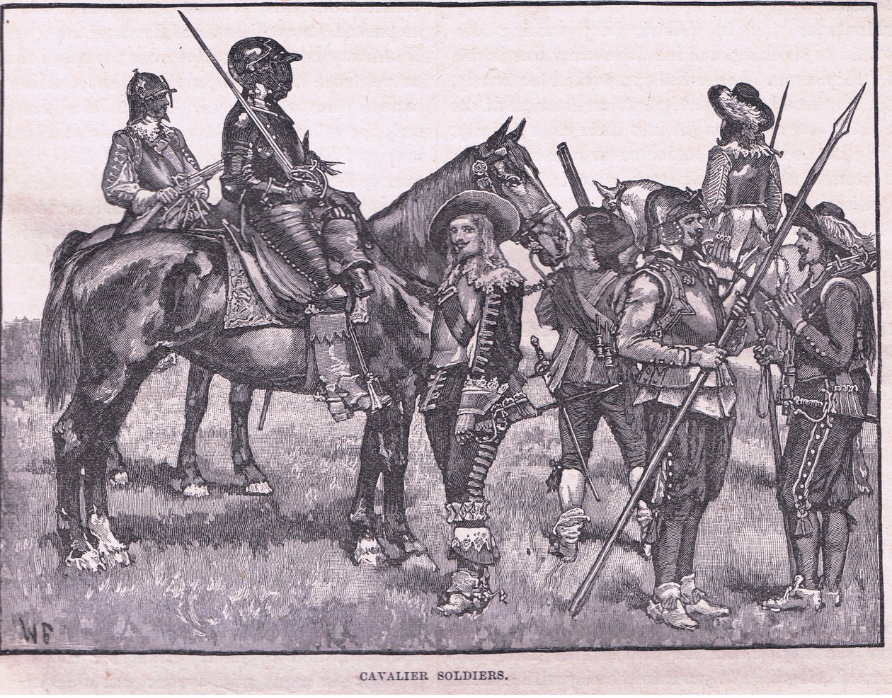 Soldados caballeros AD 1645 de Walter Stanley Paget