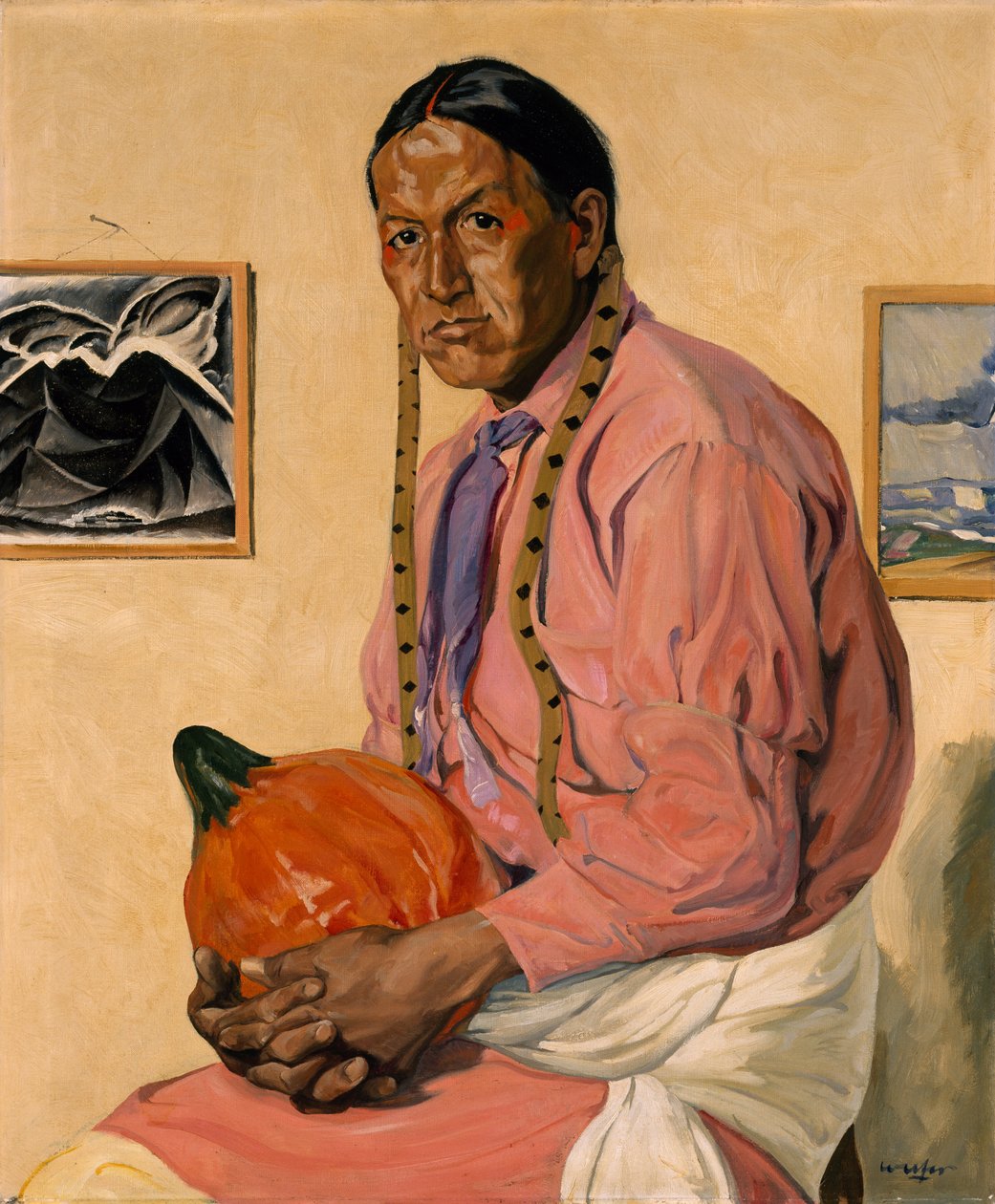 Retrato de un hombre con una calabaza, c.1914-29 de Walter Ufer
