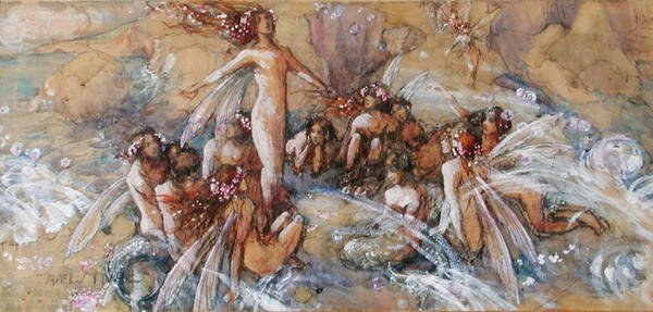 Un festival (lápiz, acuarela y gouache sobre papel) de Walter A. E. (attr.to) Russell