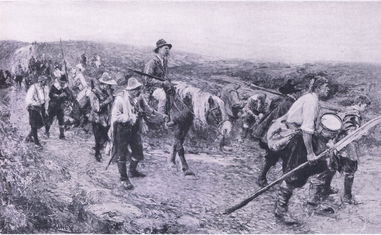 Después de Sedgemoor, ilustración de British Battles on Land and Sea, 1915 de Walter Crane