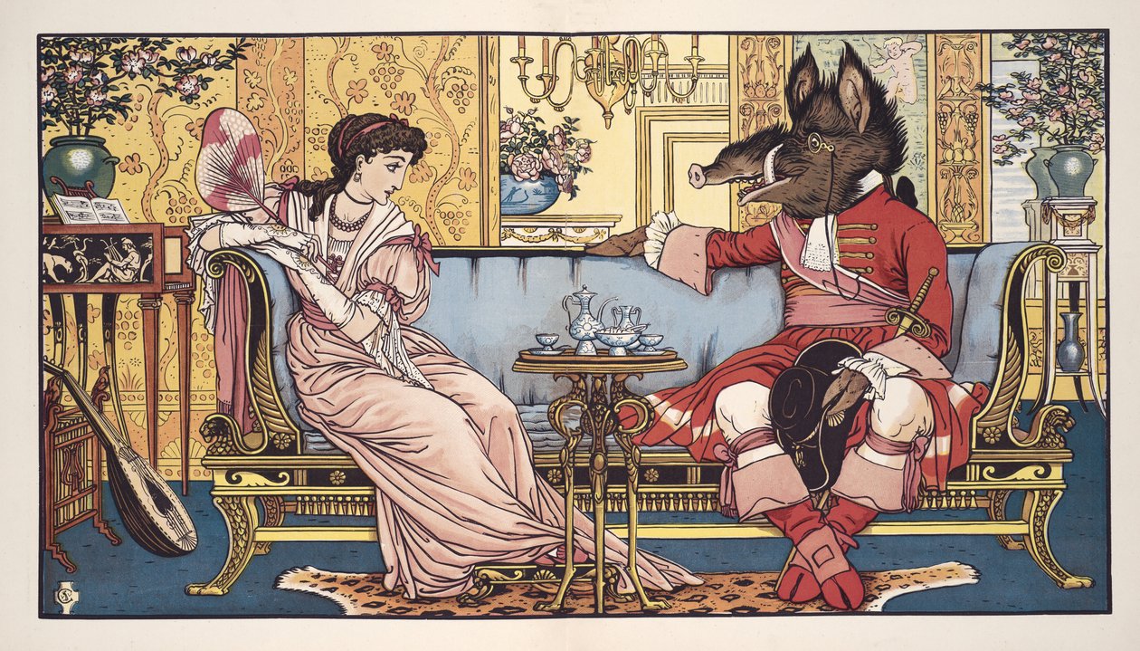 La Bella y la Bestia, pub. 1874 de Walter Crane