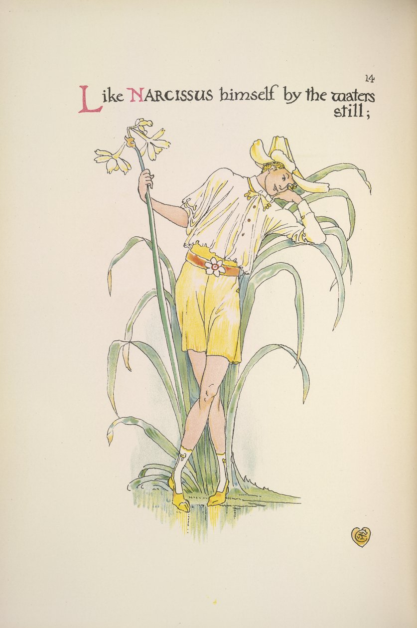 A la orilla del agua Un joven junto a la orilla del agua de Walter Crane