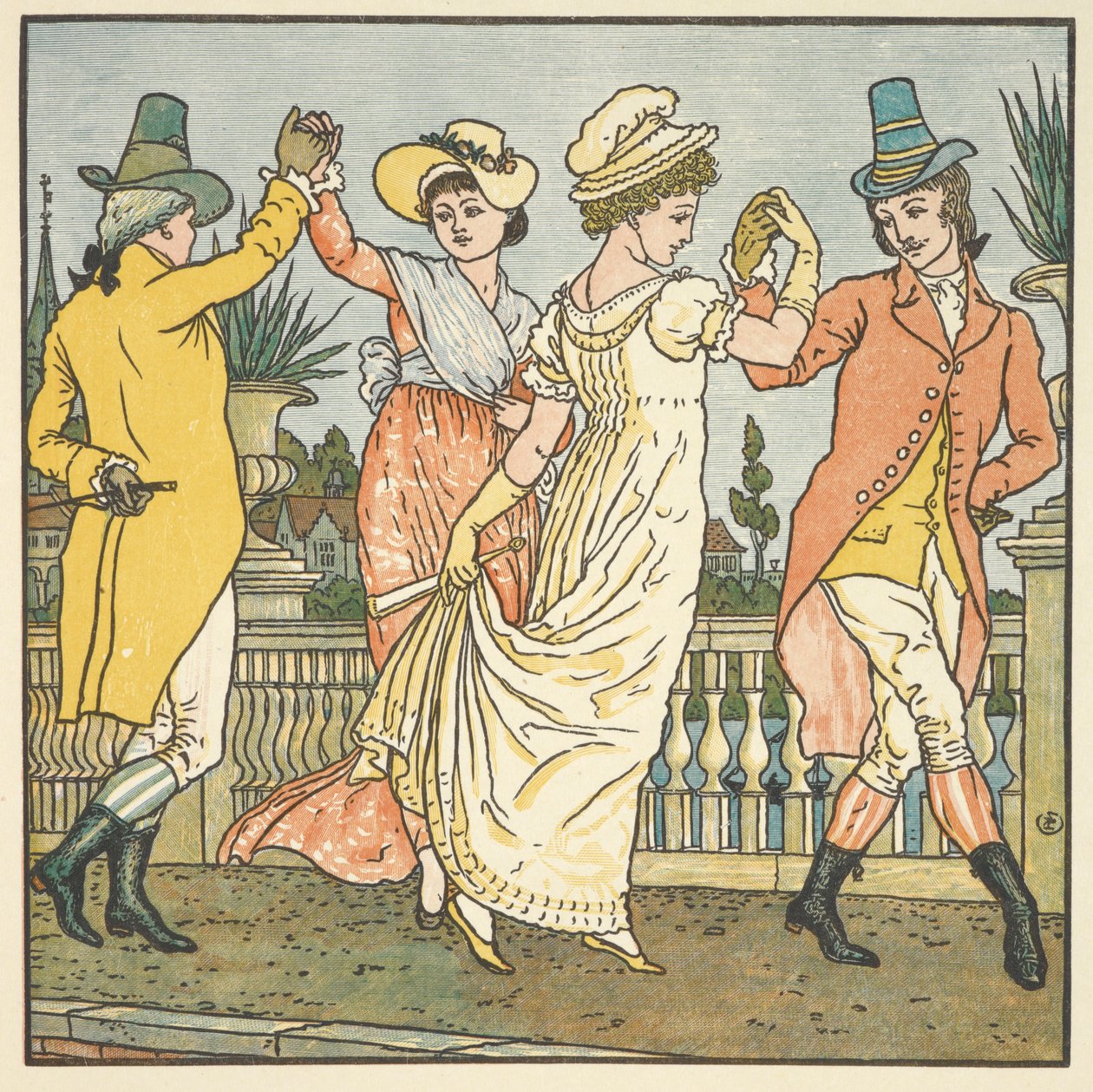 Ilustración en color para "sur le pont d
