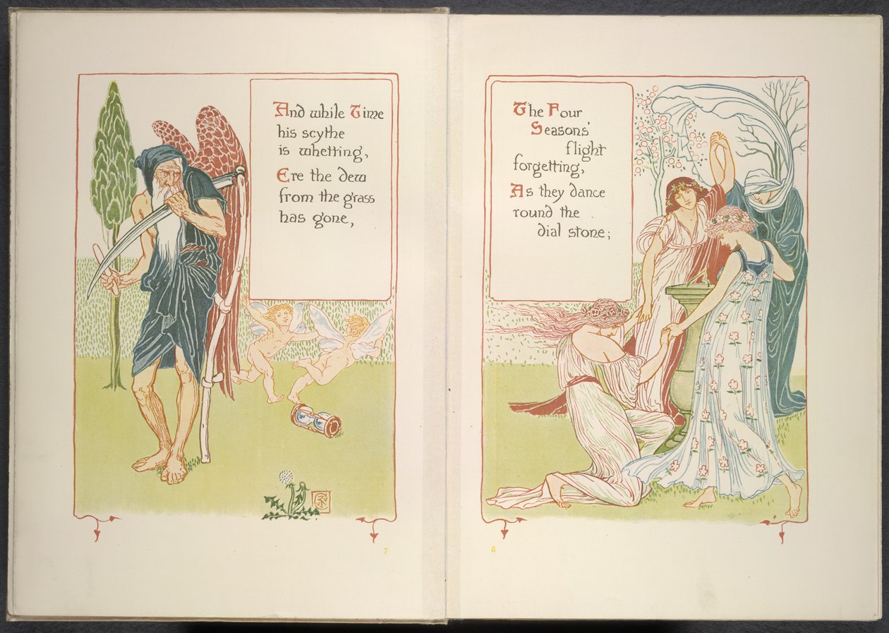 El Padre Tiempo y las cuatro estaciones de Walter Crane