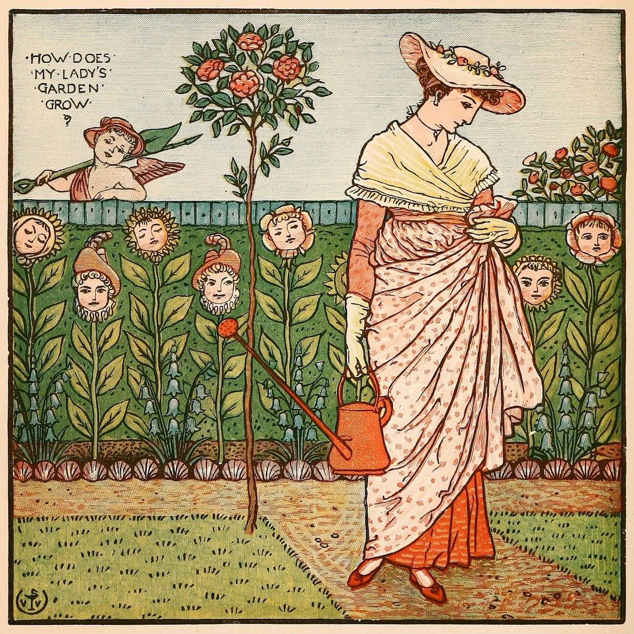 ¿Cómo crece el jardín de mi dama?, del Libro de Pintura de Walter Crane, pub. 1889 de Walter Crane