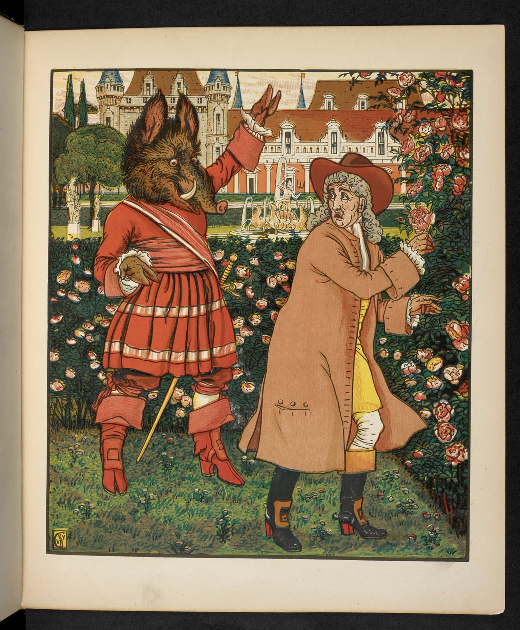 Ilustración para La Bella y la Bestia. de Walter Crane