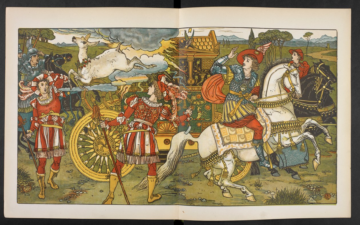 Ilustración de la Cierva en el bosque. de Walter Crane
