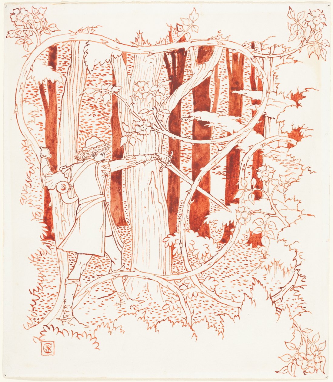 Prinz Charming im Wald de Walter Crane