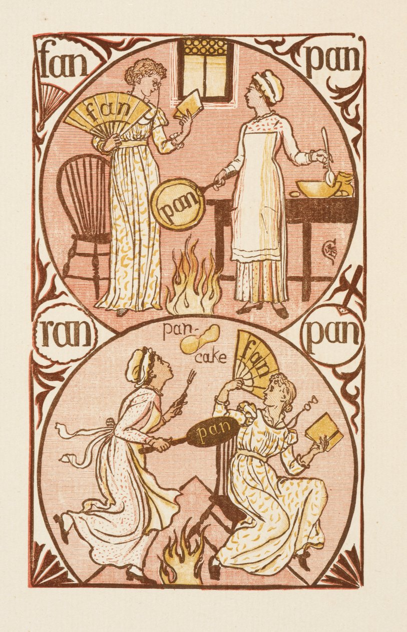 Palabras que riman acabadas en la letra N. La cartilla dorada de Walter Crane