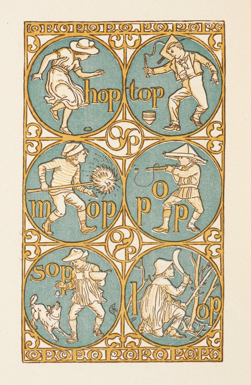 Palabras que riman acabadas en la letra P. La cartilla dorada. de Walter Crane