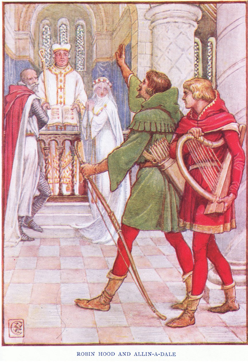 Robin Hood y Alan-a-Dale, c.1920 de Walter Crane