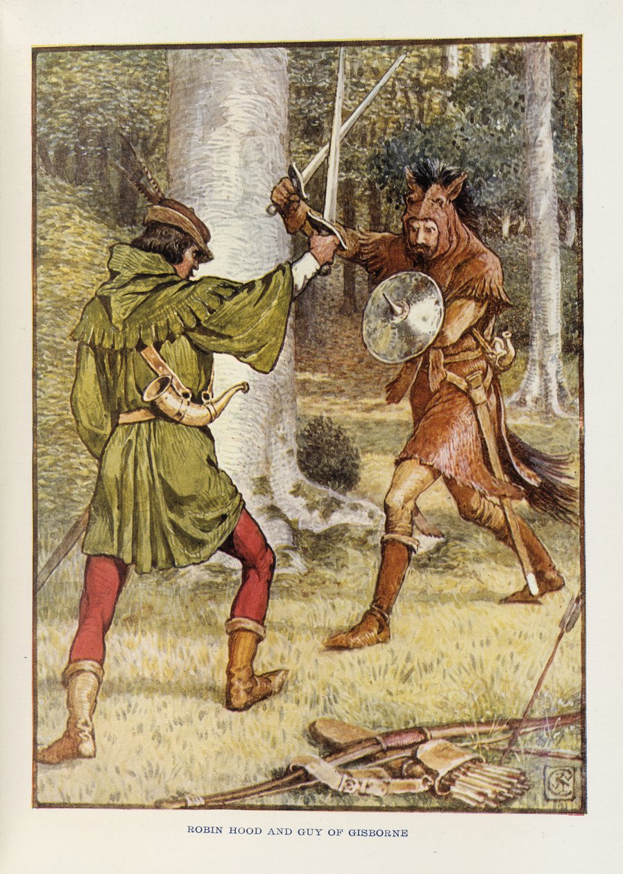 Robin Hood y Guy de Gisborne de Walter Crane