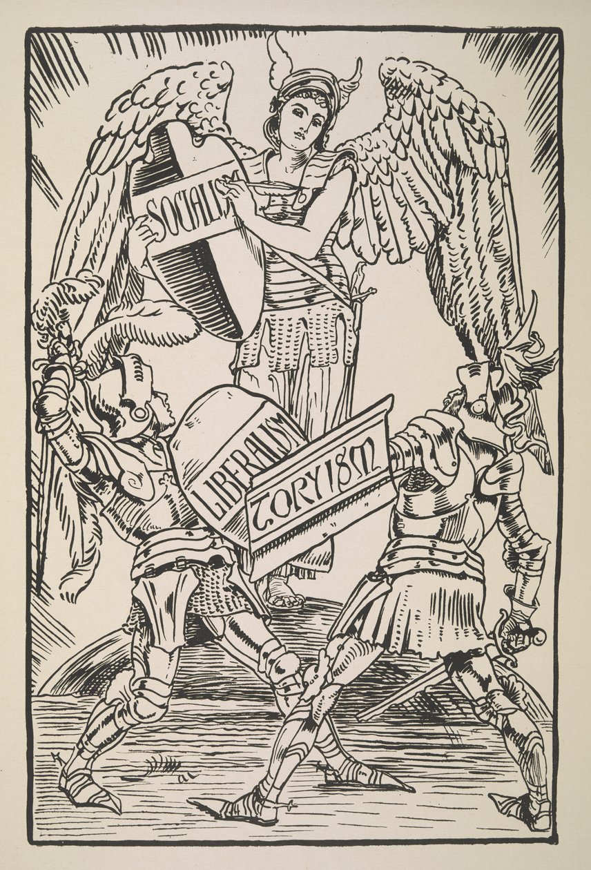 Socialismo, Liberalismo y Toryism, de Cartoons for the Cause de Walter Crane