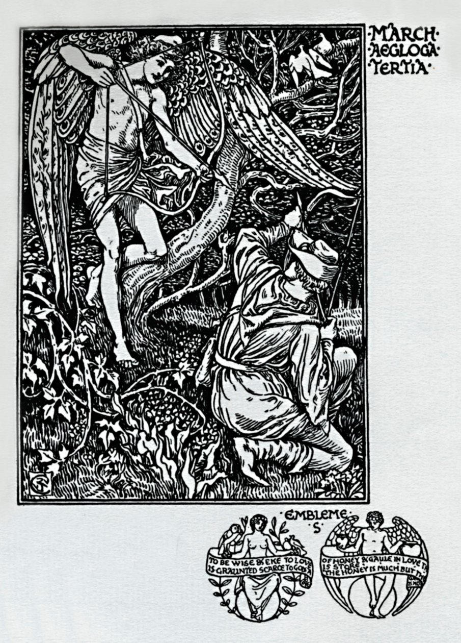 El calendario del pastor - Marzo, 1898, 1923 de Walter Crane