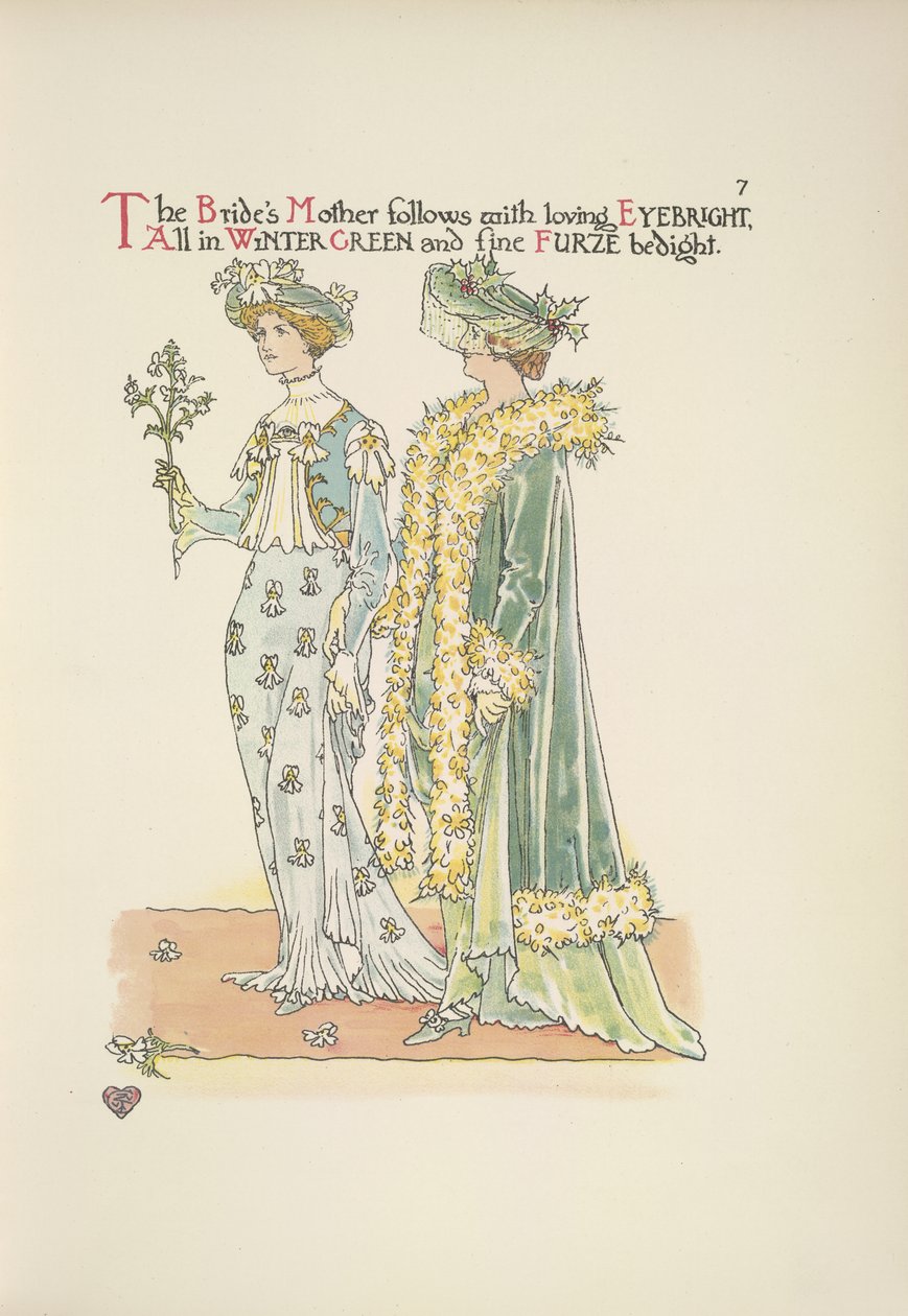 La madre de la novia sigue con amor Eyebright de Walter Crane