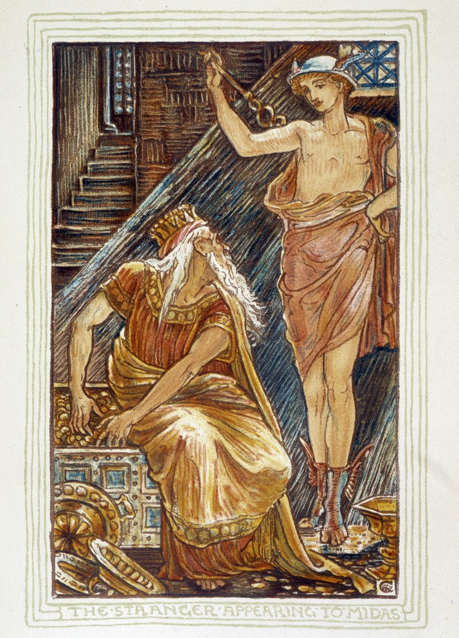 El extraño apareciendo ante Midas (Hermes aparece ante Midas) - en 