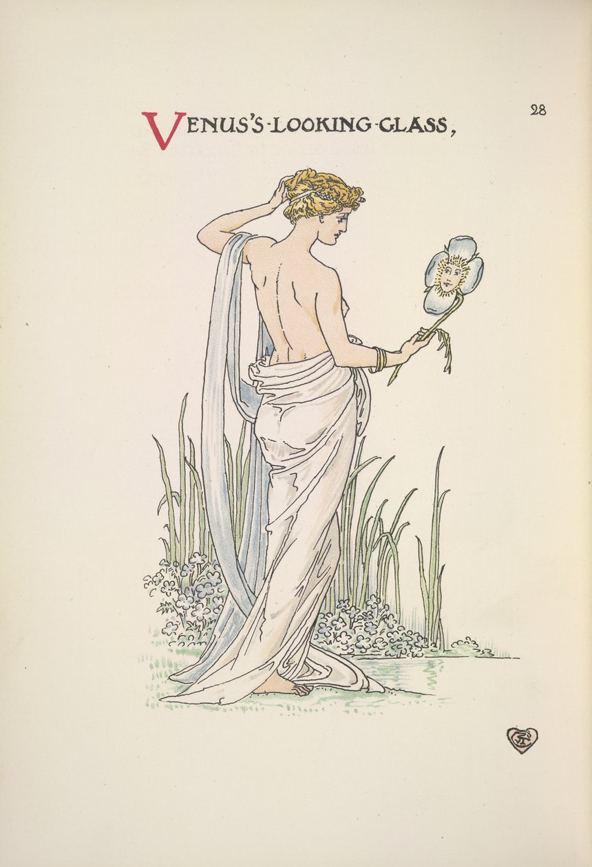 El espejo de Venus. Una mujer admirándose en un espejo de Walter Crane