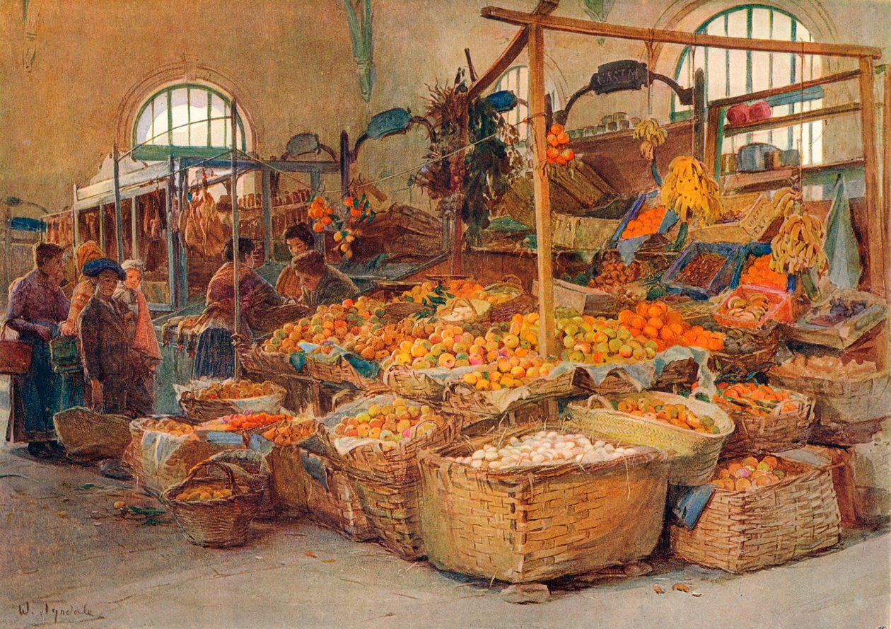 Puesto de frutas, Mercado de Mentone, c1875-1906, 1906 de Walter Frederick Roofe Tyndale
