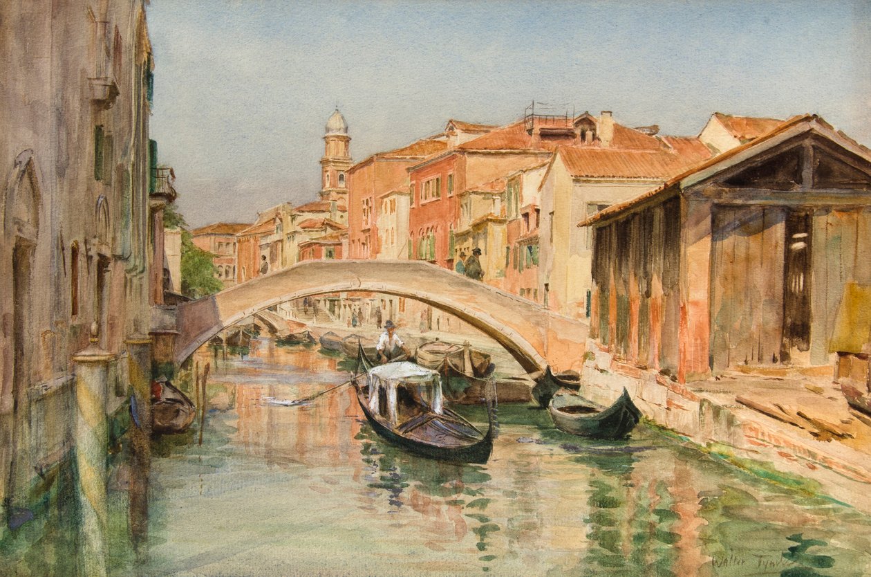 El antiguo astillero del Río del Ognissanti, Venecia (acuarela) de Walter Frederick Roofe Tyndale