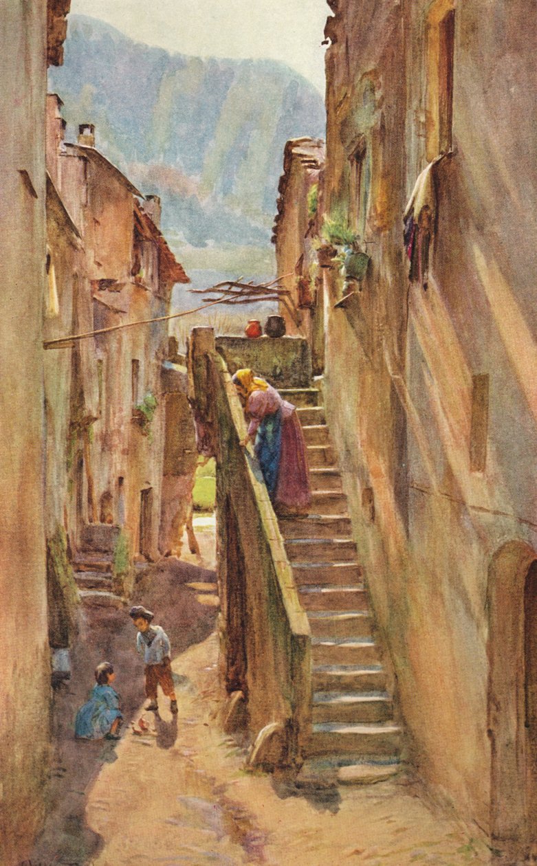 Vicolo del Ponte, Villa Nuova di Albenga, c. 1910, 1912 de Walter Frederick Roofe Tyndale