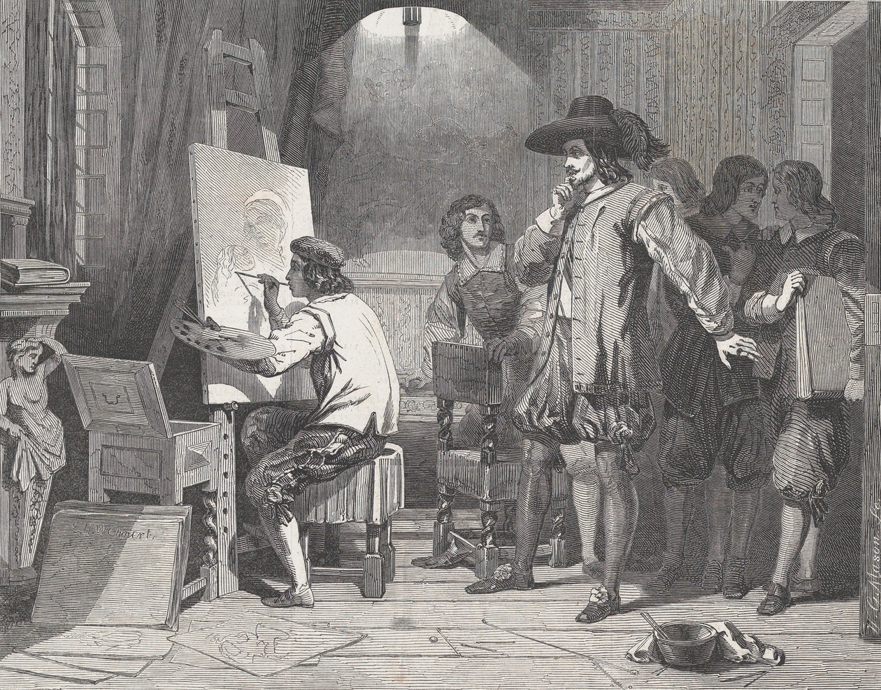 Sebastián Gómez descubierto por su maestro, Murillo, trabajando, de Illustrated L de Walter George Mason