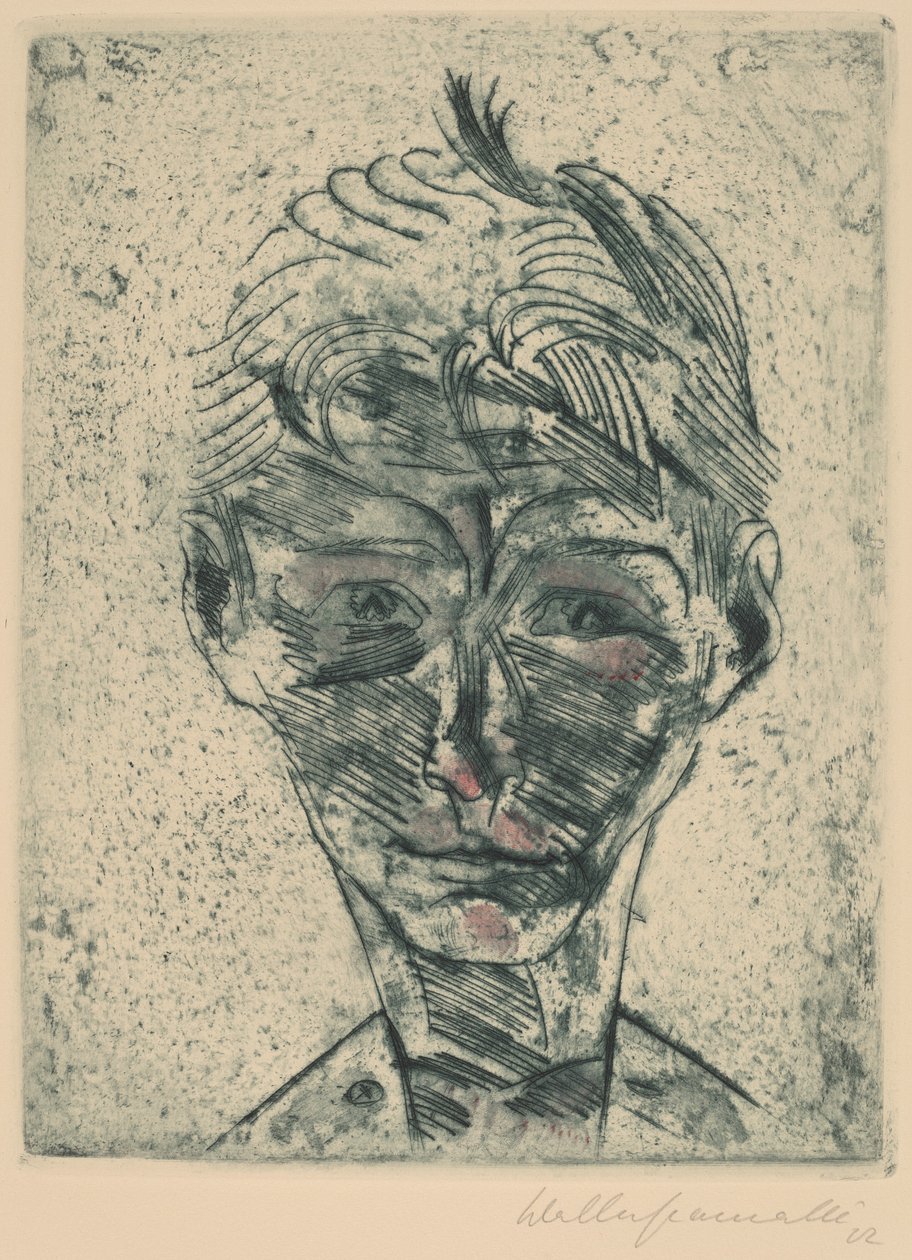 Busto de un joven, Autorretrato, 1922-1923 de Walter Gramatte
