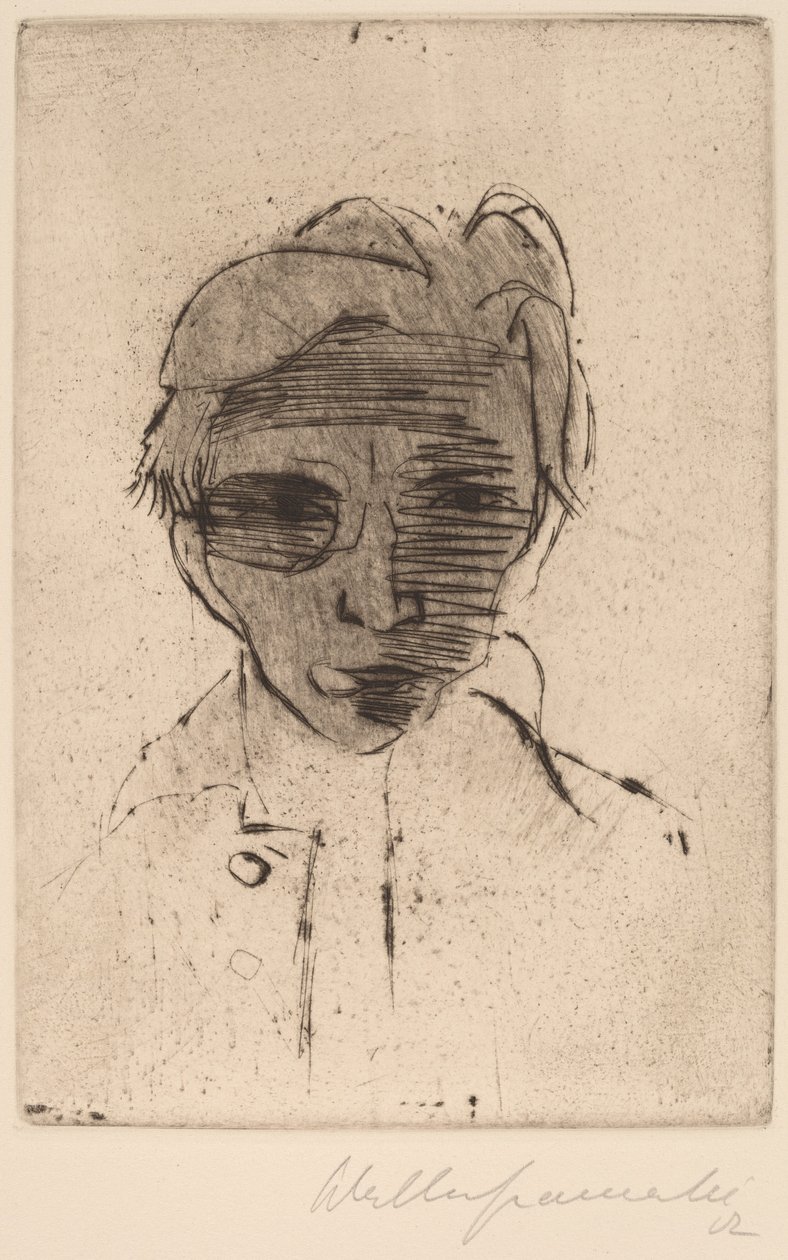 Rostro sombrío, Autorretrato de Walter Gramatte