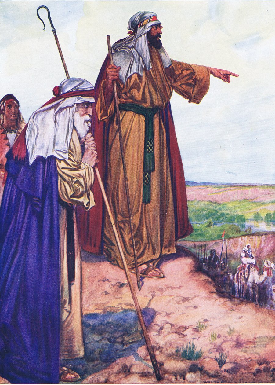 La elección de Lot, del Libro de Imágenes de la Biblia publicado por Thomas Nelson, c.1950 de Walter Grieve