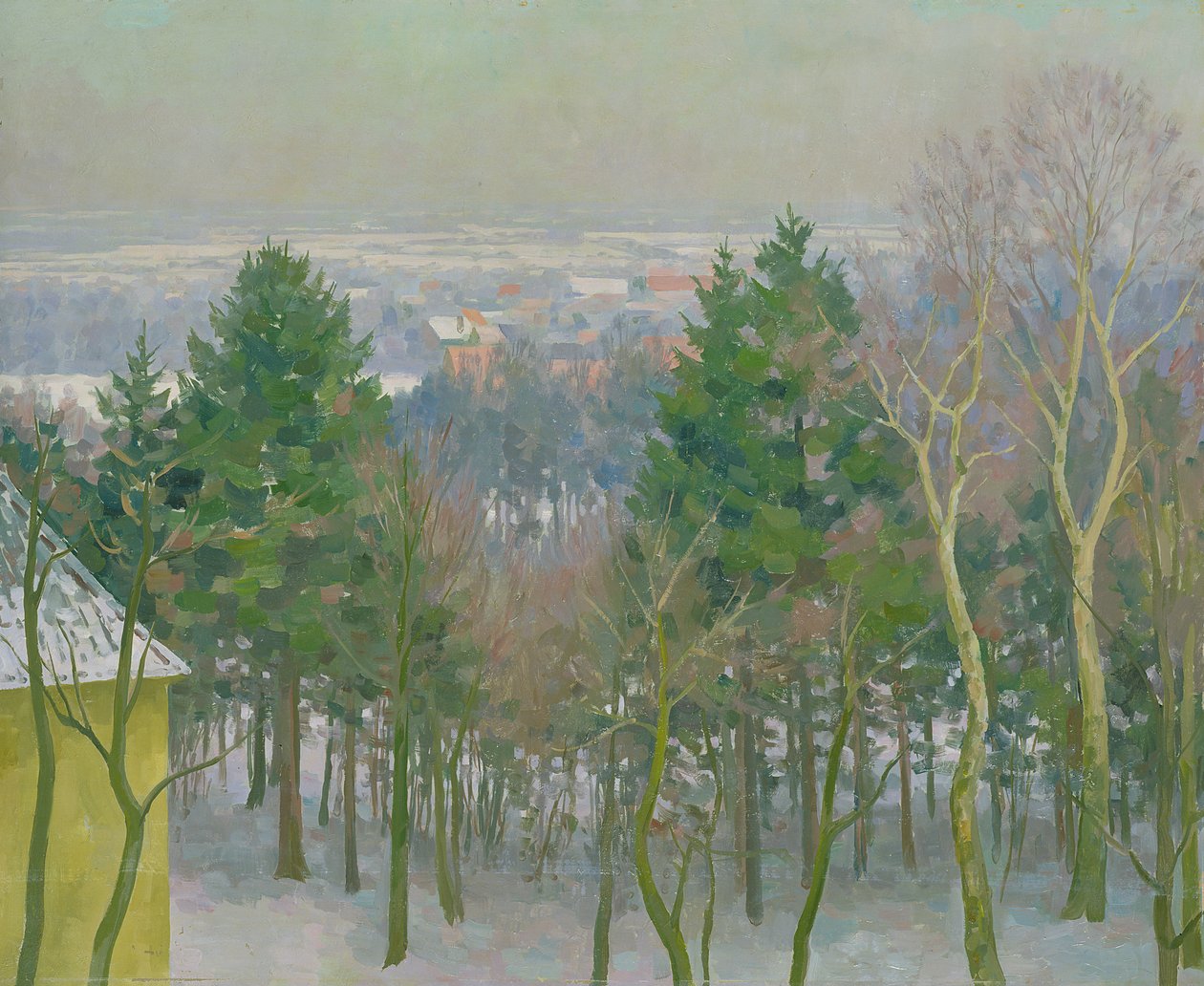 Vista de Krahenberg en Blankenese (óleo sobre tabla) de Walter Heinrich Tanck