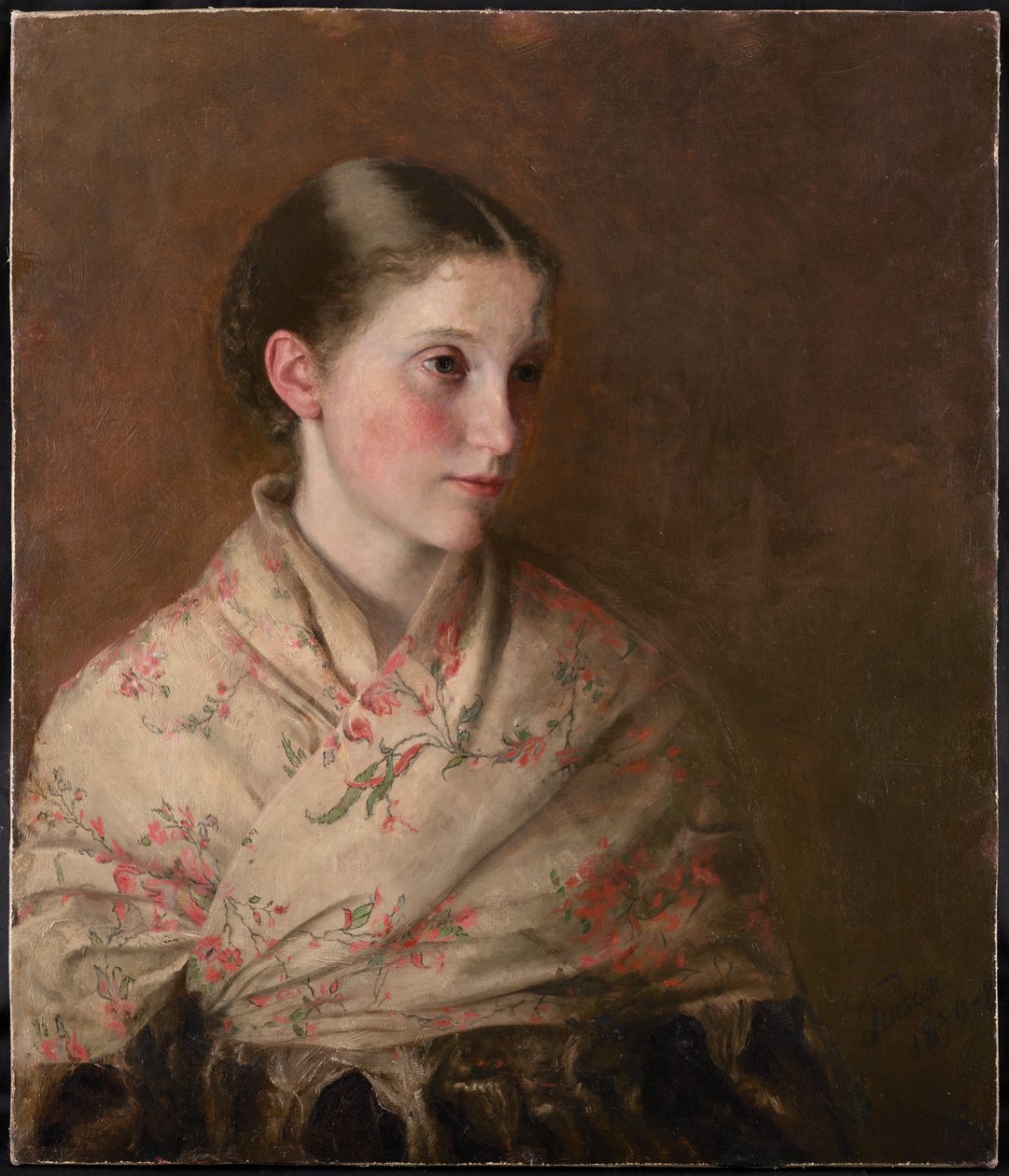 Una chica con chal (óleo sobre lienzo) de Walter Henry Truscott