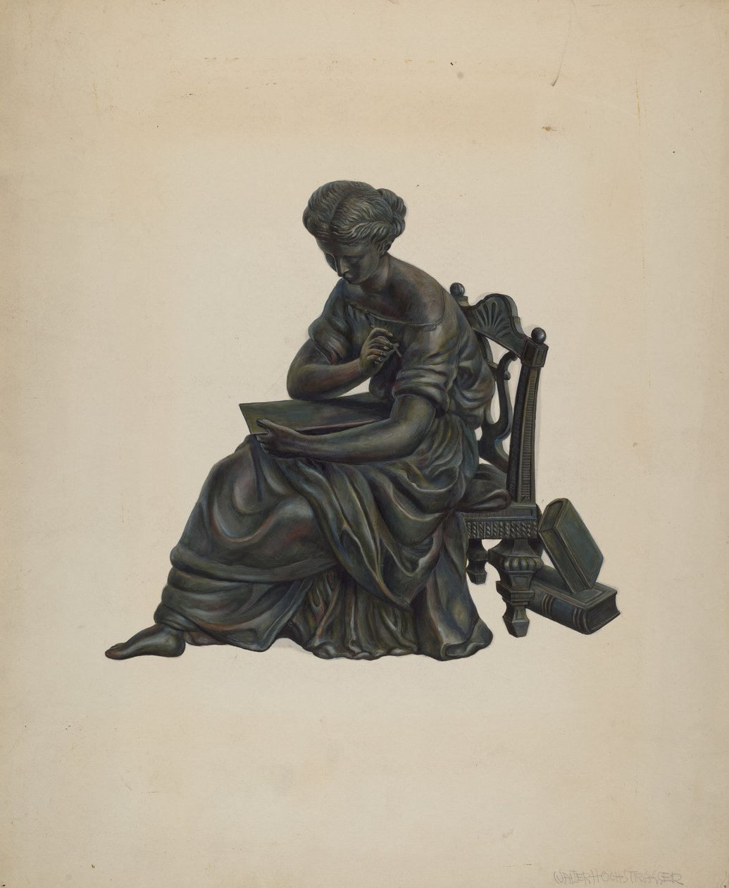 Decoración de Reloj de Estatua, c. 1939 de Walter Hochstrasser