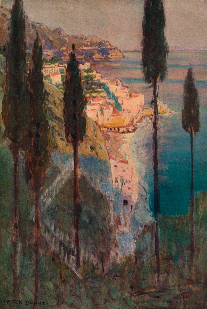 Sombras de la tarde, Amalfi, c. 1887-1906, 1906-7 de Walter J Donne