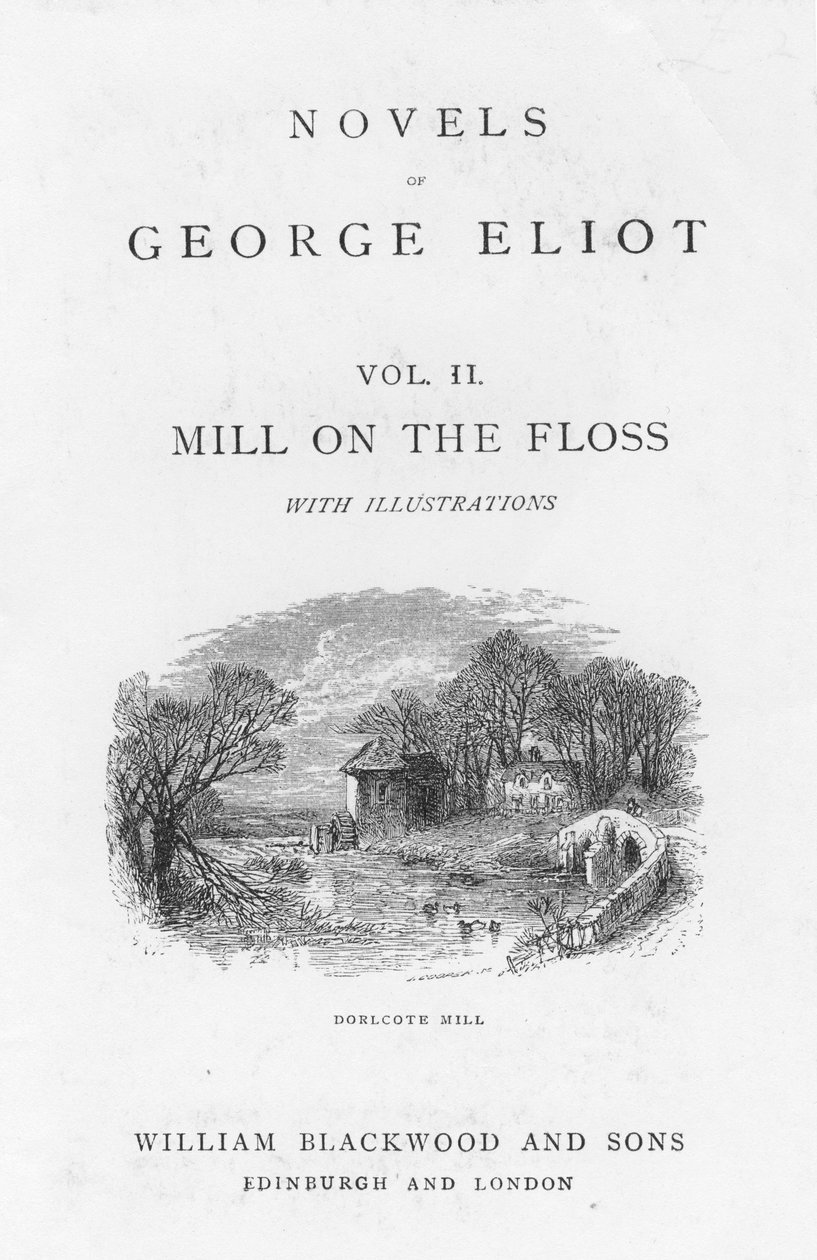 Página de título de El Molino del Floss de George Eliot, c. 1880 de Walter James Allen