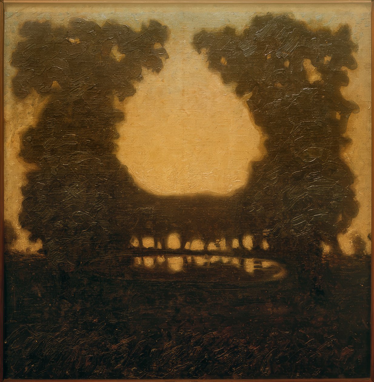 Paisaje de parque con lago de Walter Ophey