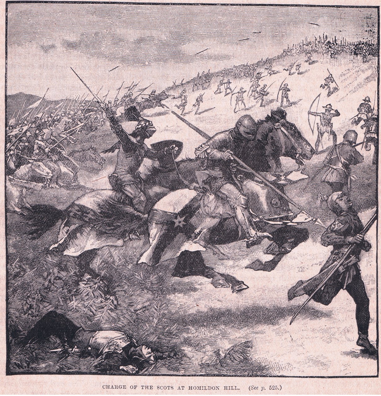 Carga de los escoceses en Homildon Hill AD 1402 de Walter Paget